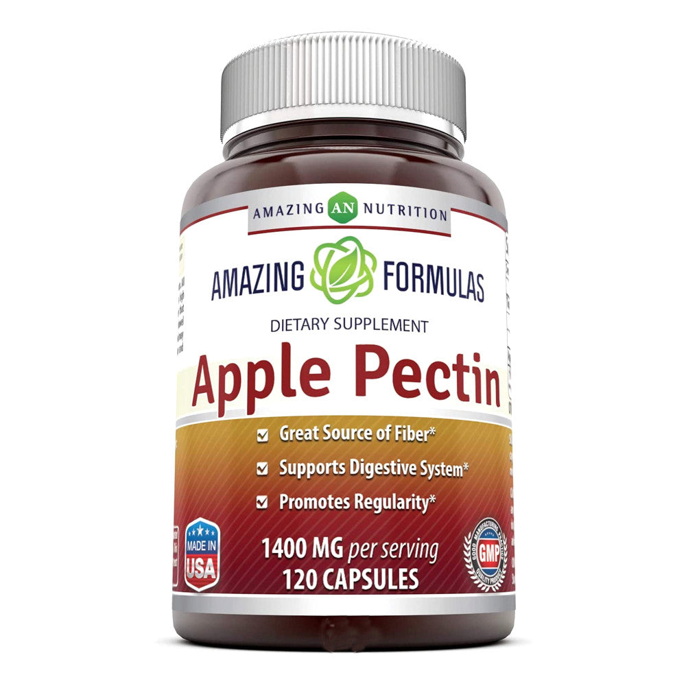 Amazing Nutrition Amazing Formulas Apple Pectin 1400 Mg Per Serving Of 2 Capsules, 120 Ea